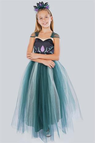 Karlar Ülkesi Karakteri Anna Kız Çocuk Doğum Günü Parti Konsepti Elbisesi