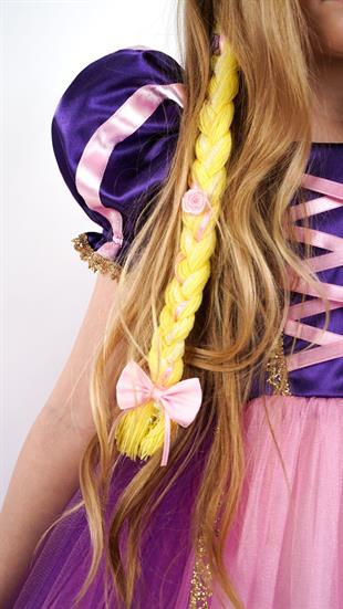 Rapunzel Prenses Kız Çocuk Parti Kostümü Doğum Günü Elbisesi