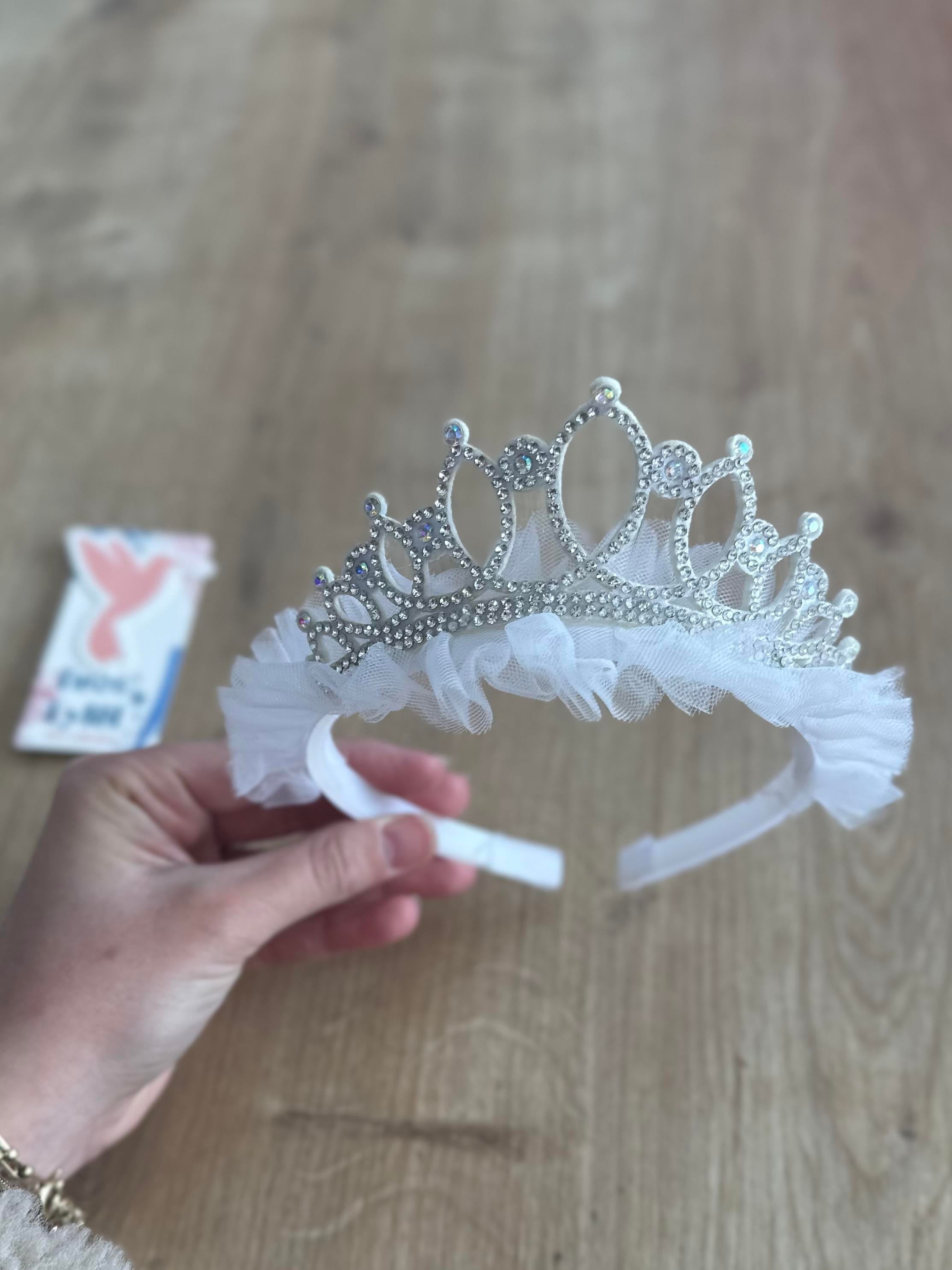 Beyaz Prenses Kız Çocuk Tacı