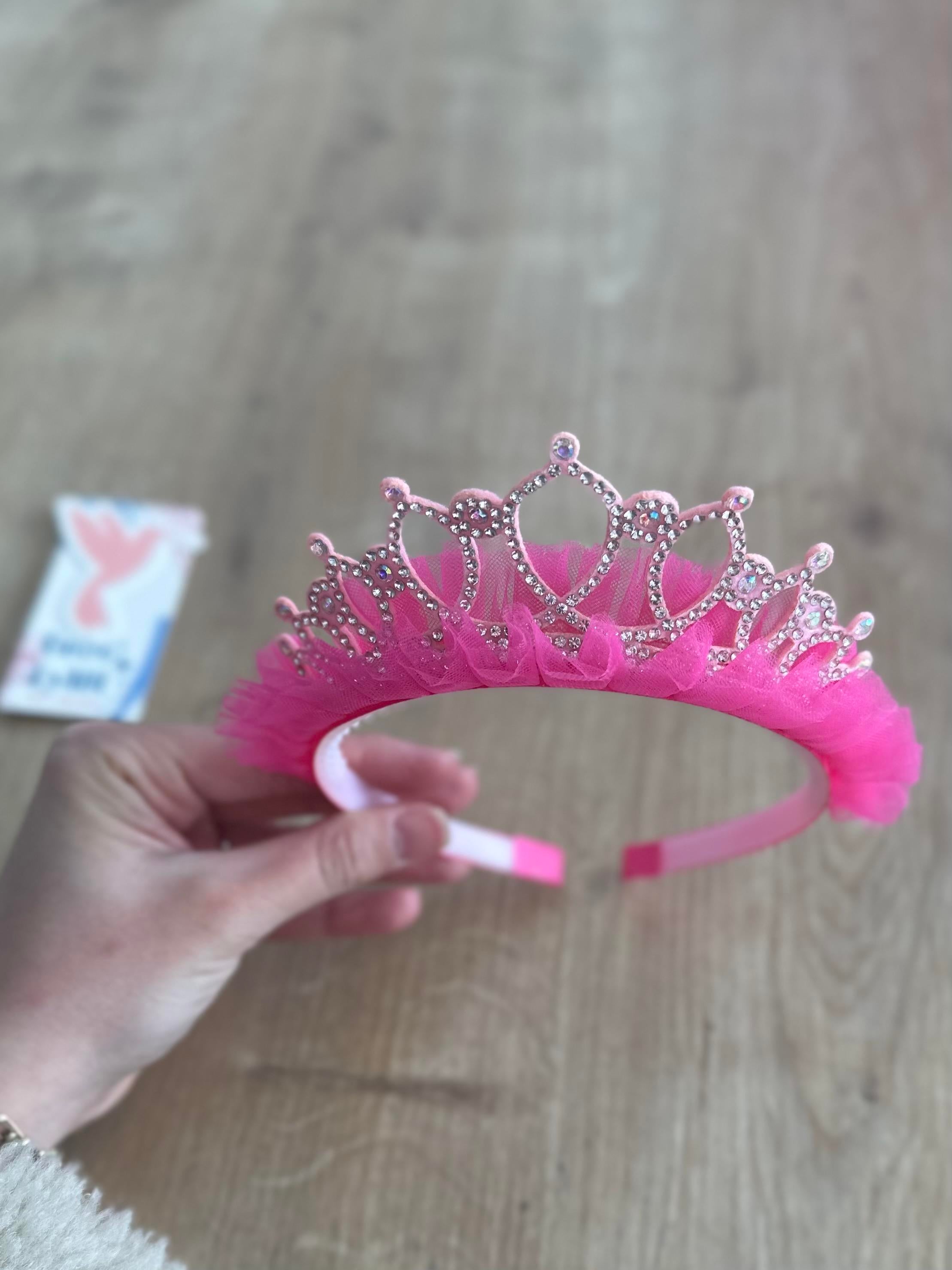 Fuşya Prenses Kız Çocuk Tacı