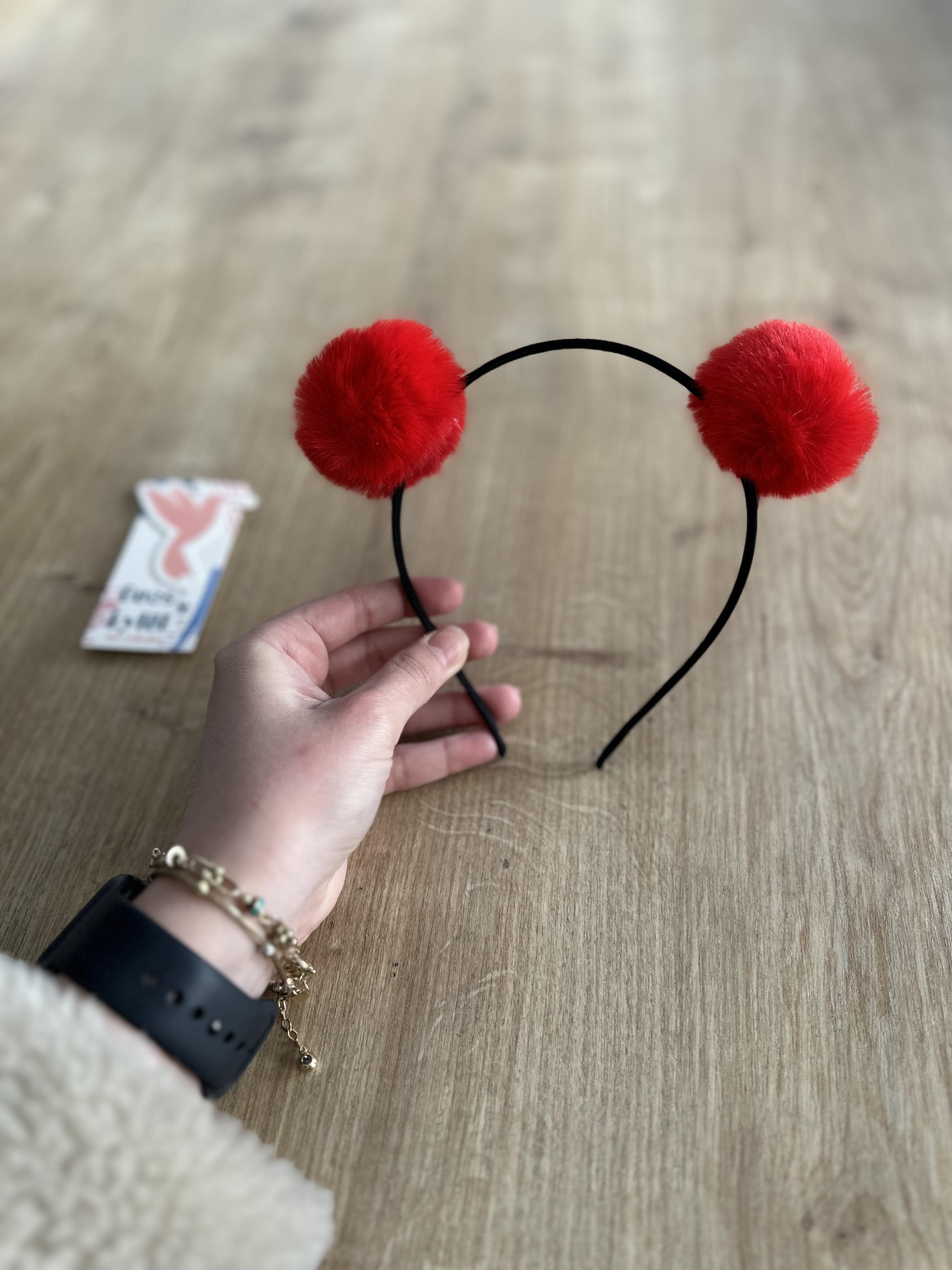 Kırmızı Ponpon Kız Çocuk Tacı