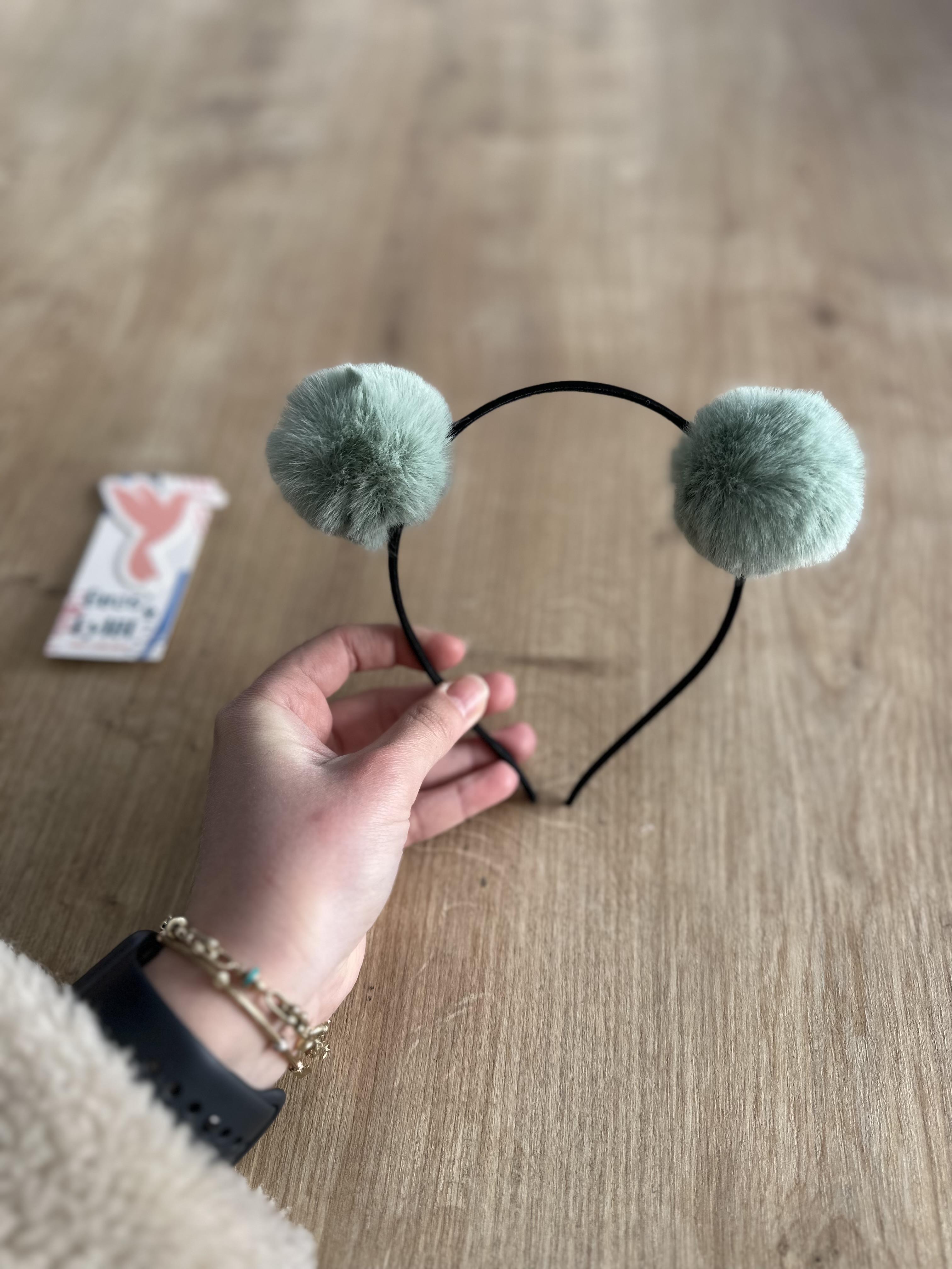 Yeşil Ponpon Kız Çocuk Tacı