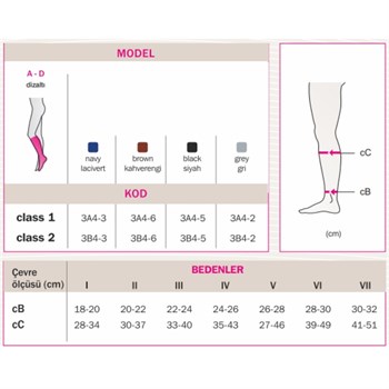 CCL1 3A4-3 Mediven for Men Varis Çorabı