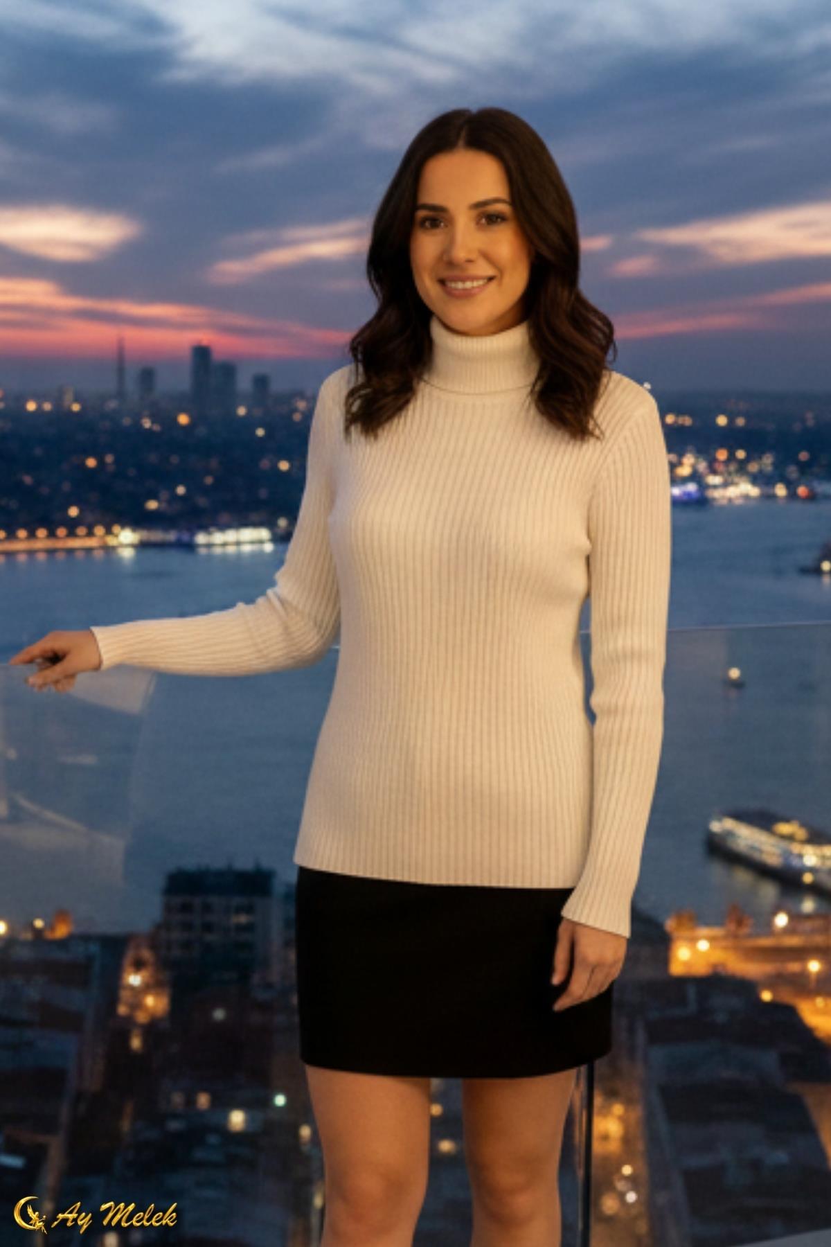  Triko Balıkçı Yaka Kısa Basic Kazak