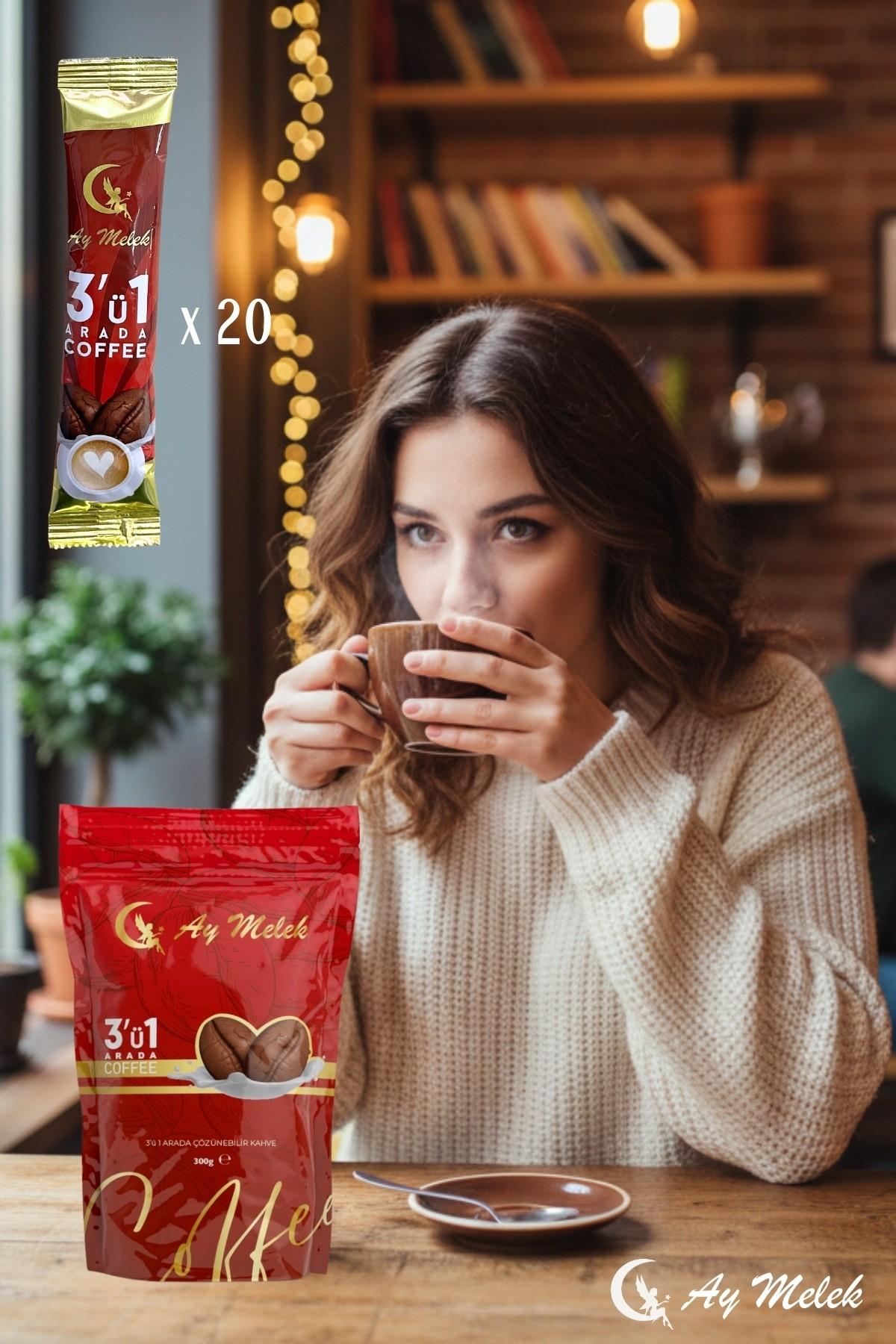 3`ü Bir Arada Tek Kullanımlık 300gr. Katkısız Doğal Çözünebilir Hazır Kahve