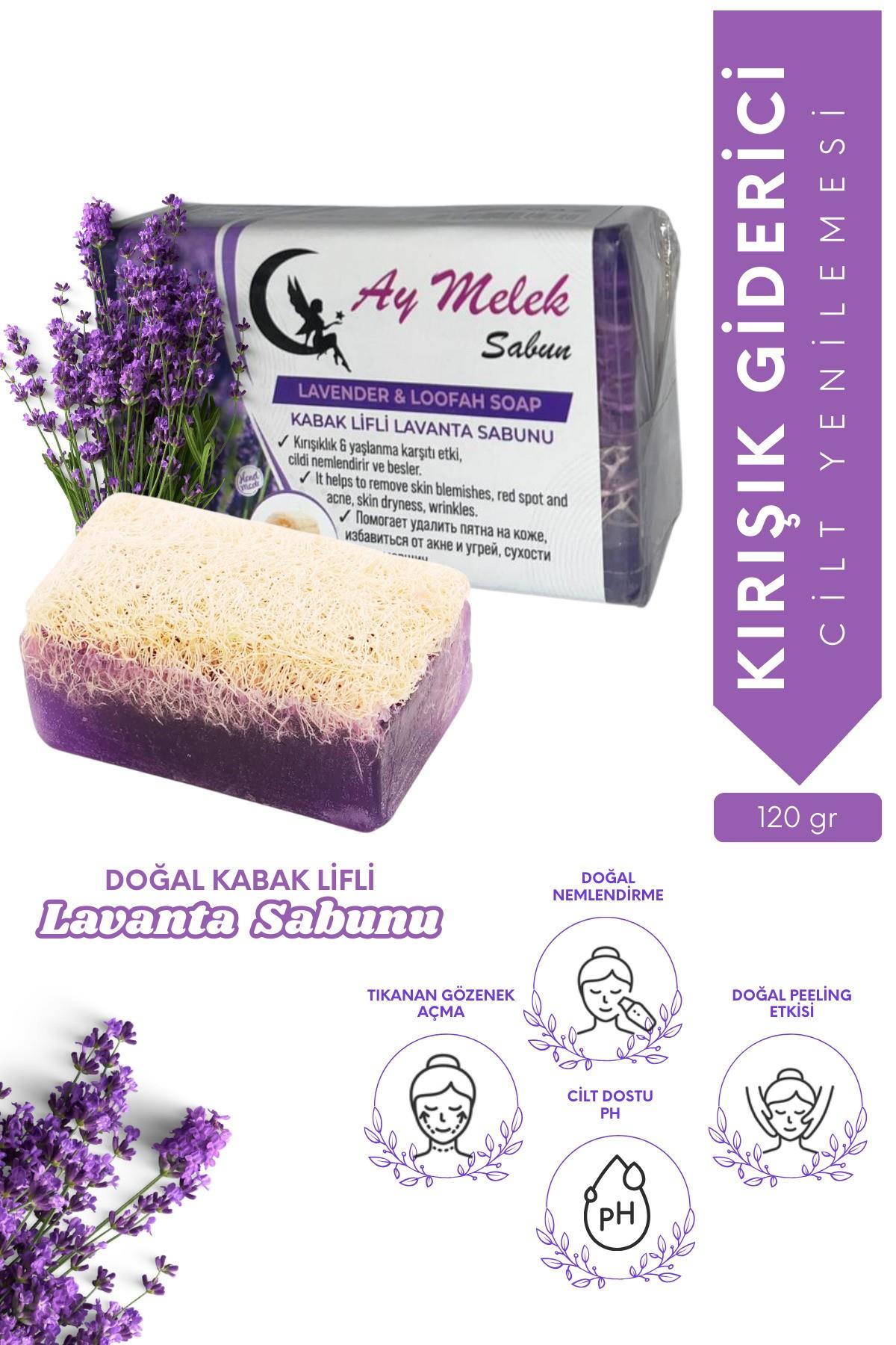 Lavanta Özlü Doğal Kabak Lifli Güzellik Sabunu Cilt Kırışıklık Önleyici Etkili