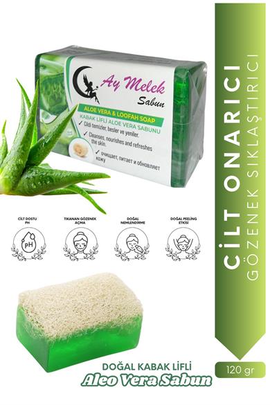 Aloe Vera Özlü Doğal Kabak Lifli Güzellik Sabunu Cilt Kırışıklık Önleyici Etkili