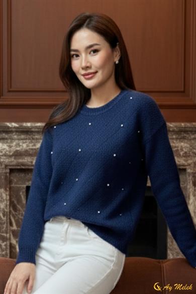 Kadın Triko Kazak Angora Yumuşak Dokulu Kısa Kazak