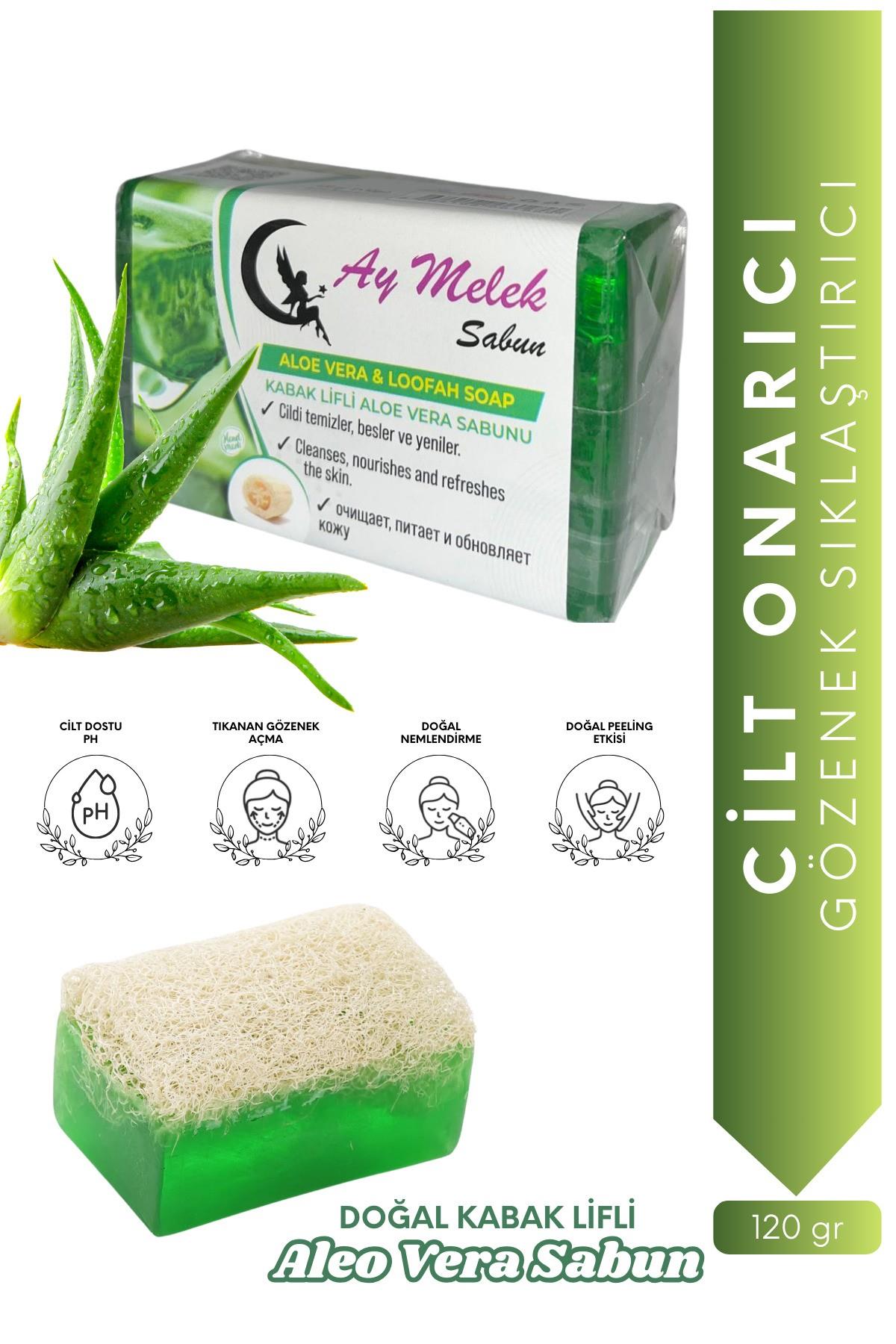 Aloe Vera Özlü Doğal Kabak Lifli Güzellik Sabunu Cilt Kırışıklık Önleyici Etkili