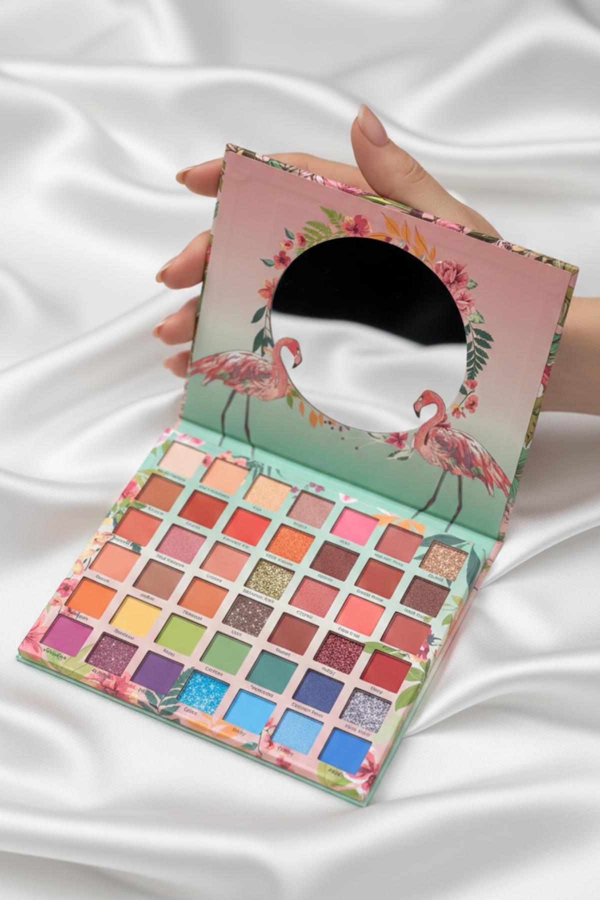 Kadın Aynalı Göz Farı Flamingo Holiday Makyaj Far Paleti 42'li Set