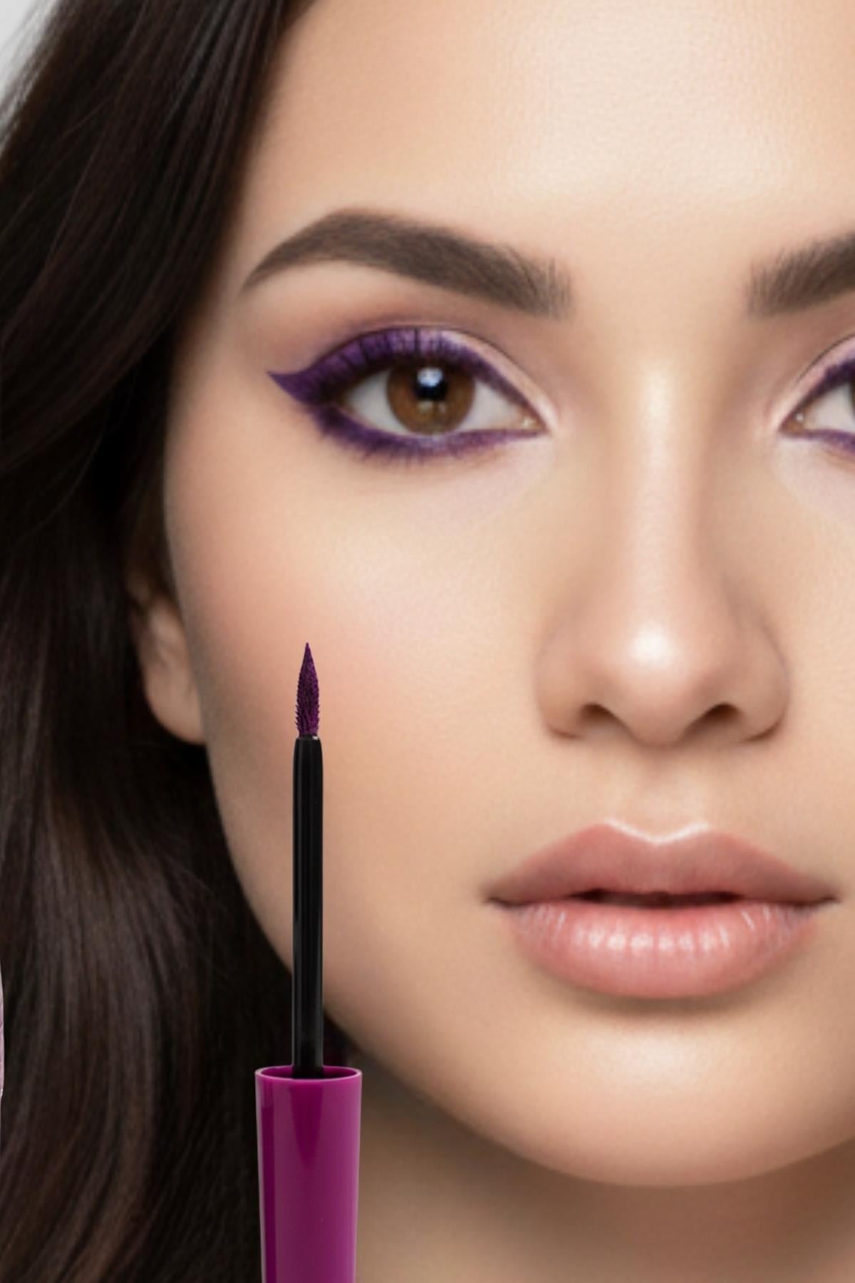 Kadın Makyaj 9`lu Suya Dayanıklı Renkli Mat Eyeliner