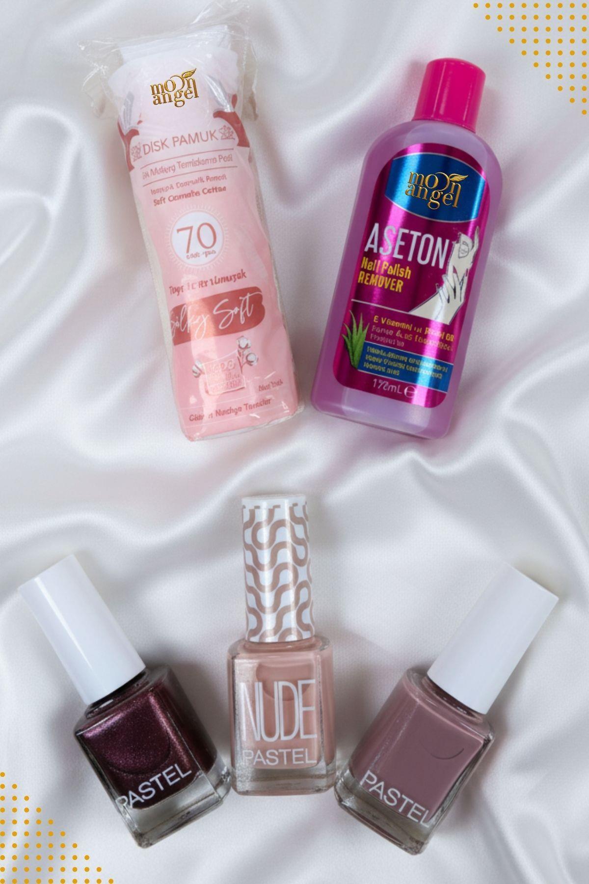 Kadın Oje Aseton ve Pamuk Seti