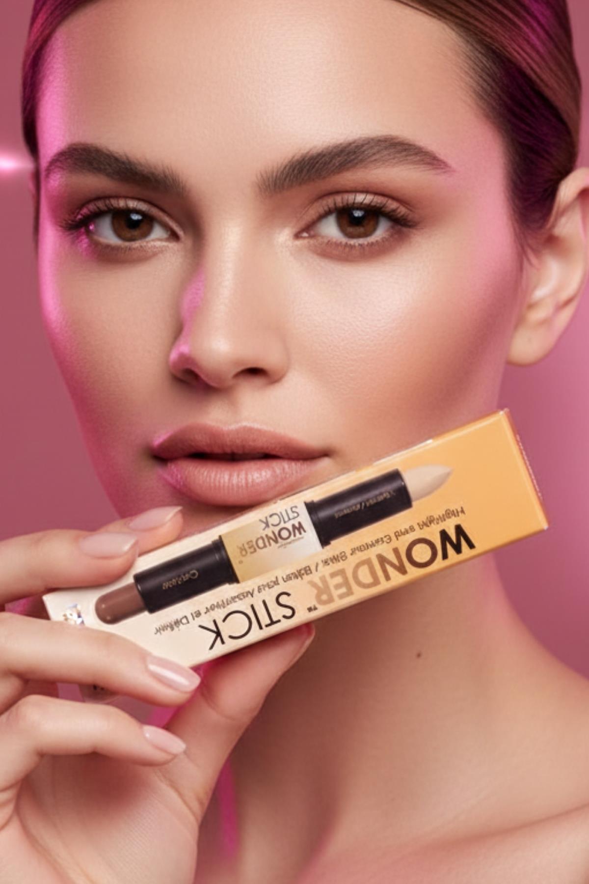 Kadın Yumuşak Dokulu Çift Taraflı Stik Kontür Profesyonel Stick Contour