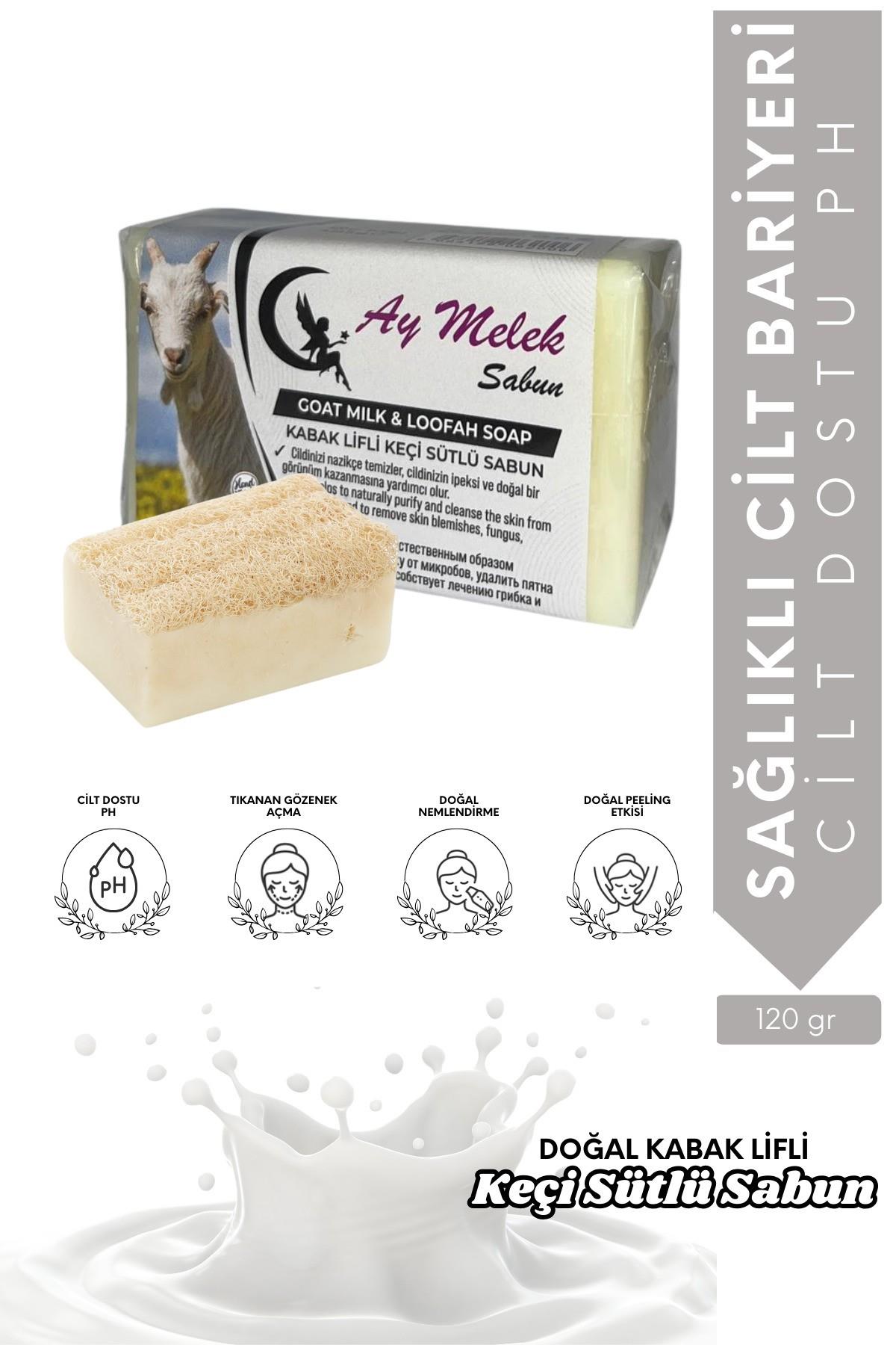 Keçi Sütü Özlü Doğal Kabak Lifli Güzellik Sabunu Cilt Kırışıklık Önleyici Etkili