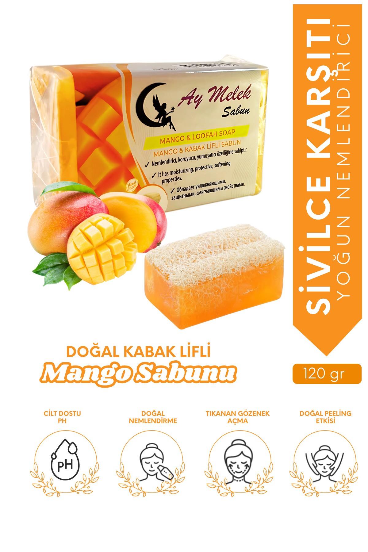 Mango Özlü Doğal Kabak Lifli Güzellik Sabunu Cilt Kırışıklık Önleyici Etkili