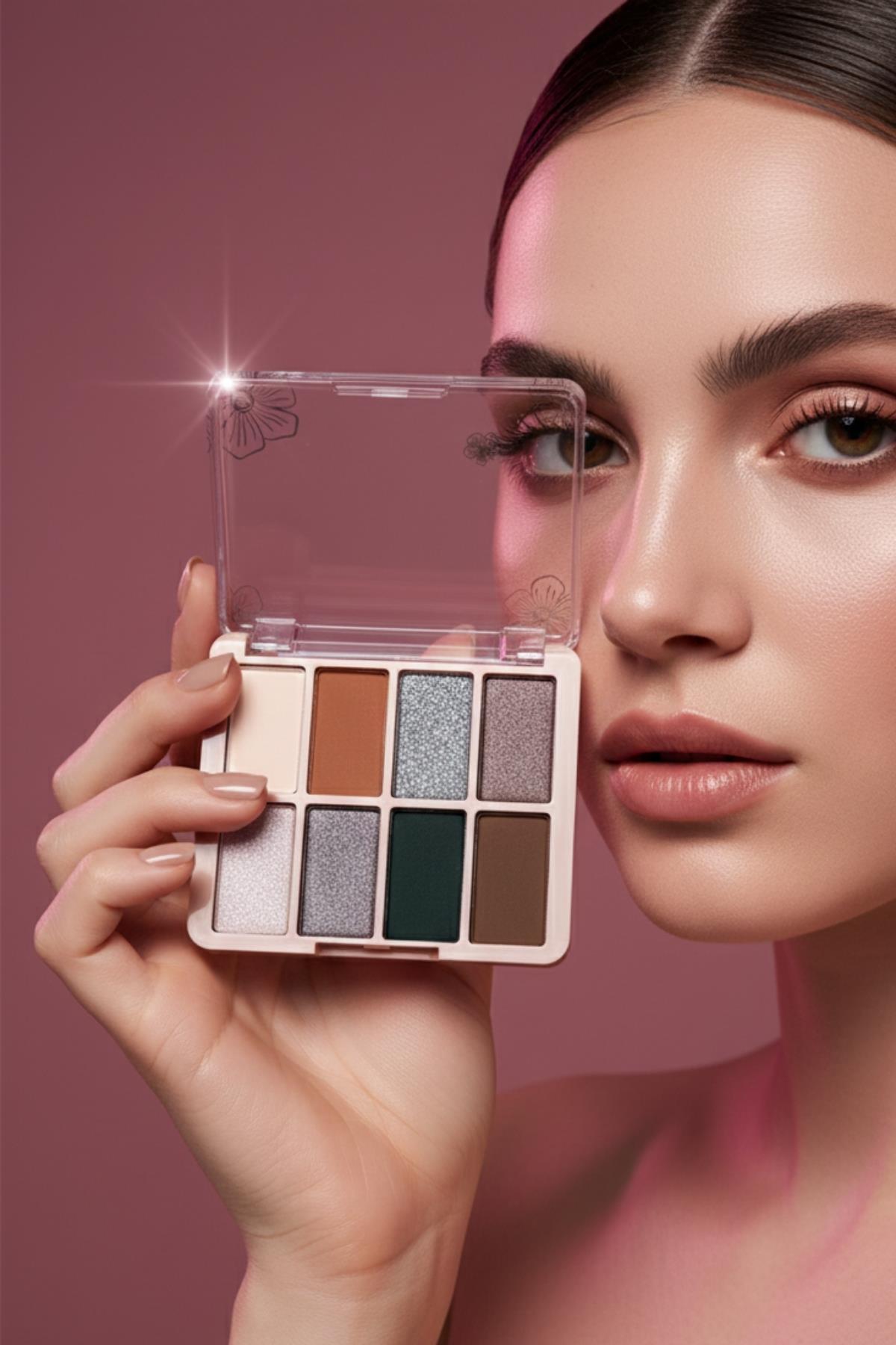 Renkli Sedefli Mat Göz Farı 8'li Far Paleti Yüksek Pigmentli (model1)