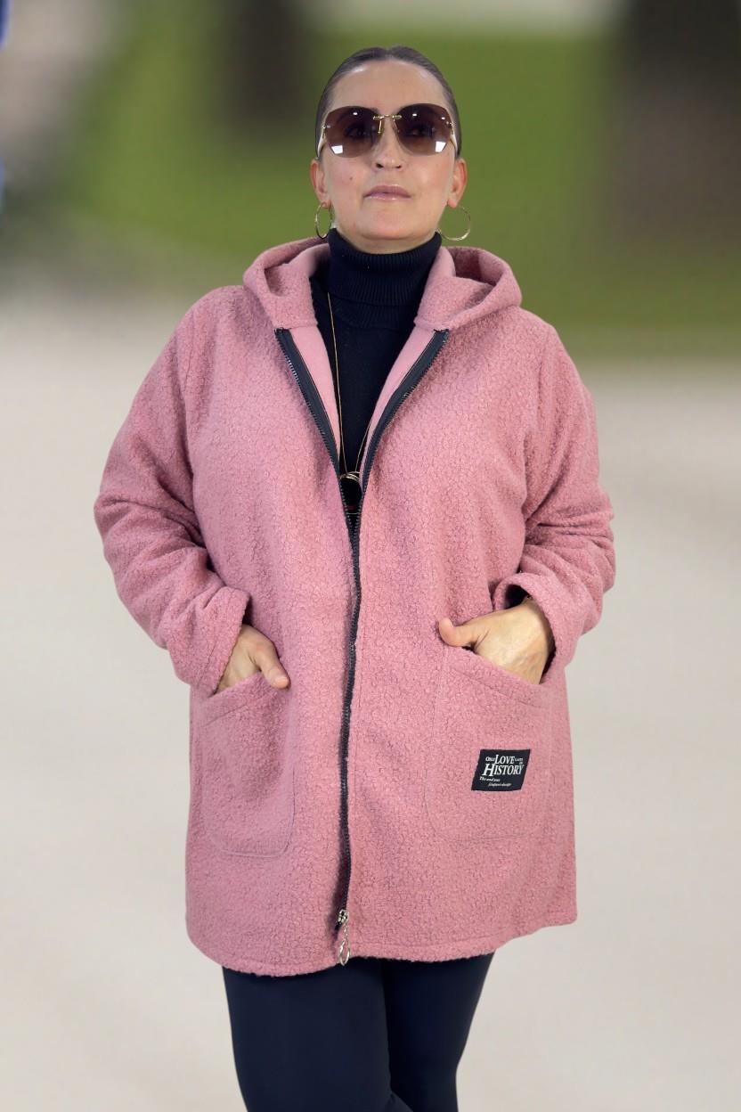 ORJİNAL İTALYAN KUMAŞ KAPÜŞONLU CEPLİ BÜYÜK BEDEN SWEAT BUKLET CEKET