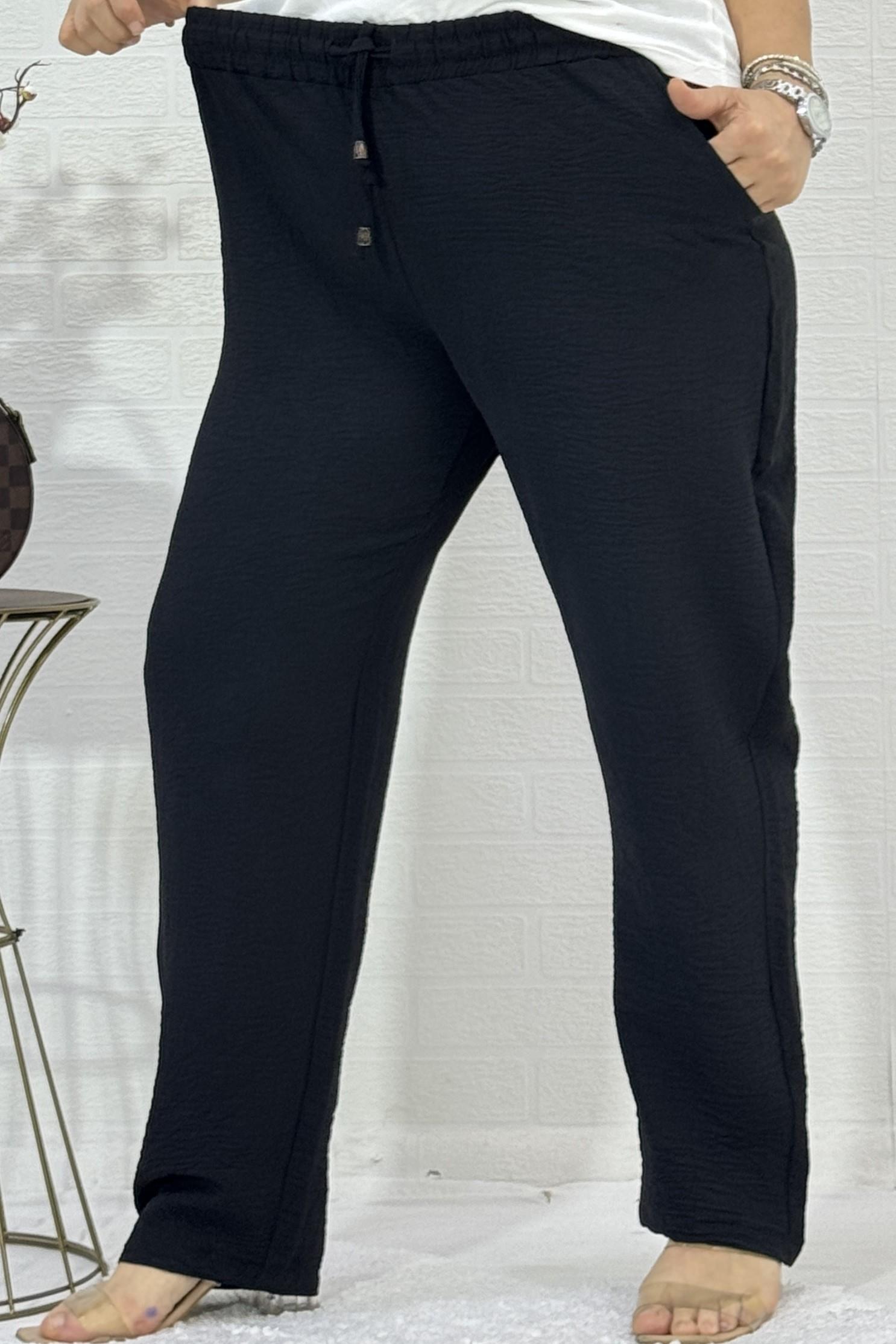 BELİ LASTİKLİ FUL LİKRALI EKSTRA  BÜYÜK BEDEN AEROBİN PANTOLON SİYAH