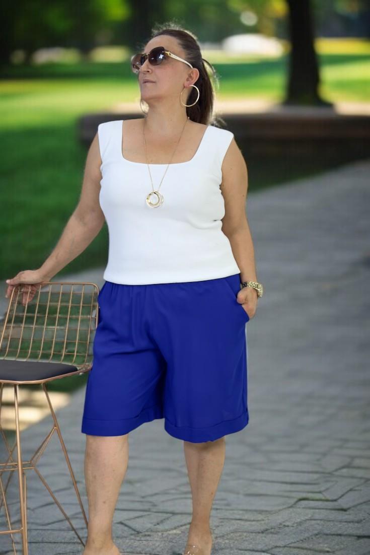 PAMUKLU VİSKON KUMAŞ CEPLİ BELİ LASTİKLİ DUBLE PAÇA BÜYÜK BEDEN ŞORT