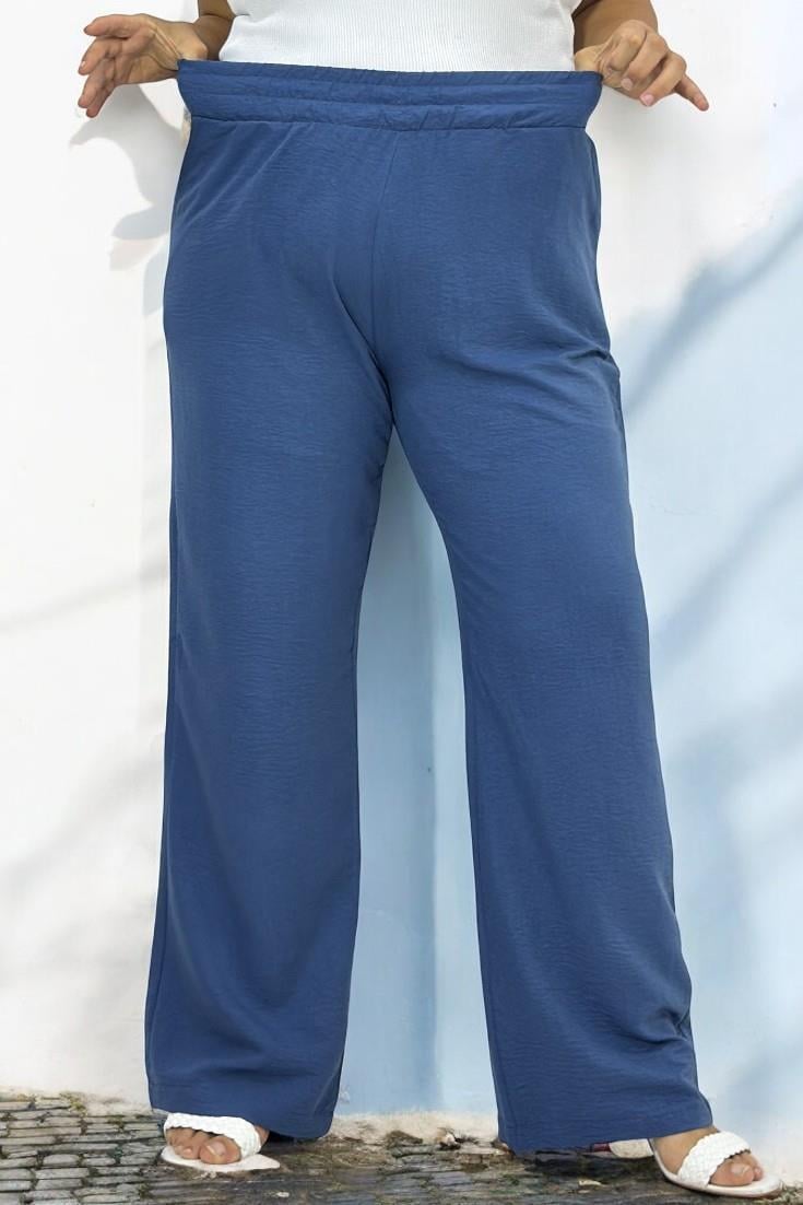 BELİ LASTİKLİ FUL LİKRALI BÜYÜK BEDEN PAMUKLU VİSKON AEROBİN PANTOLON