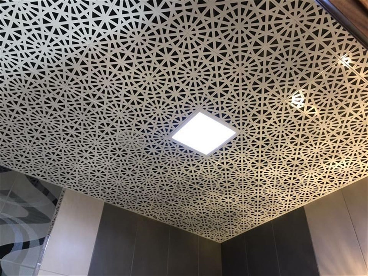Dekoratif Tavan Kaplama Orient Beyaz - Siyah 30x30