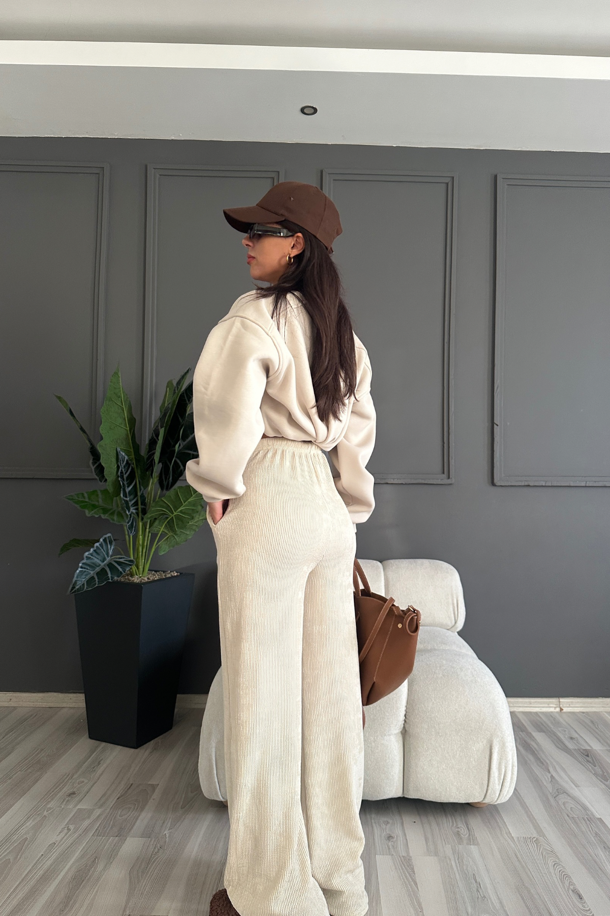 Bej Meloni Pantolon