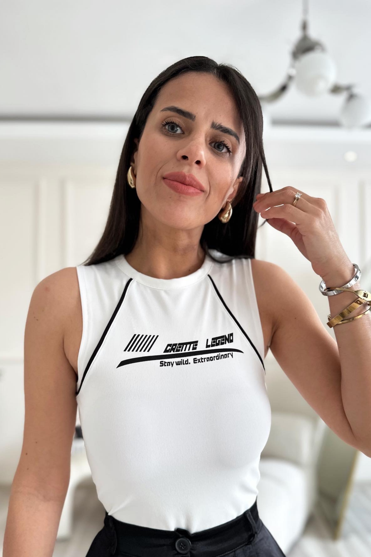 Beyaz Dalgıç Stny Wild Bodysuit