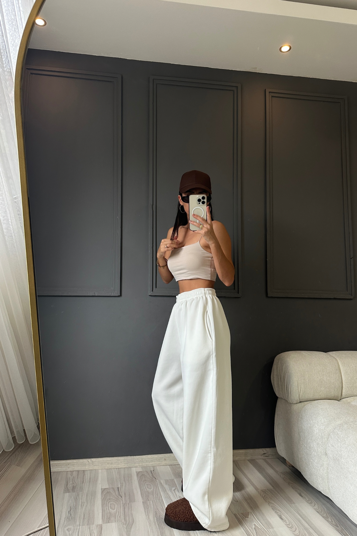 Beyaz Oversize Eşofman