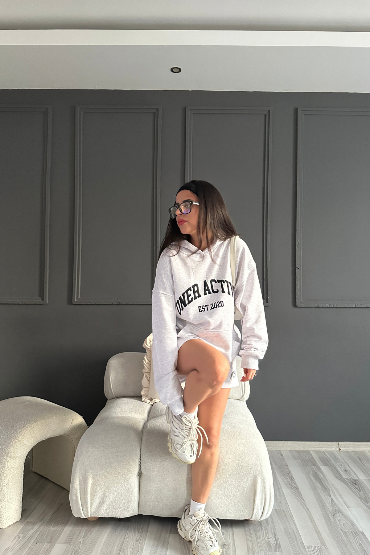 Gri Şort Sweat Takım