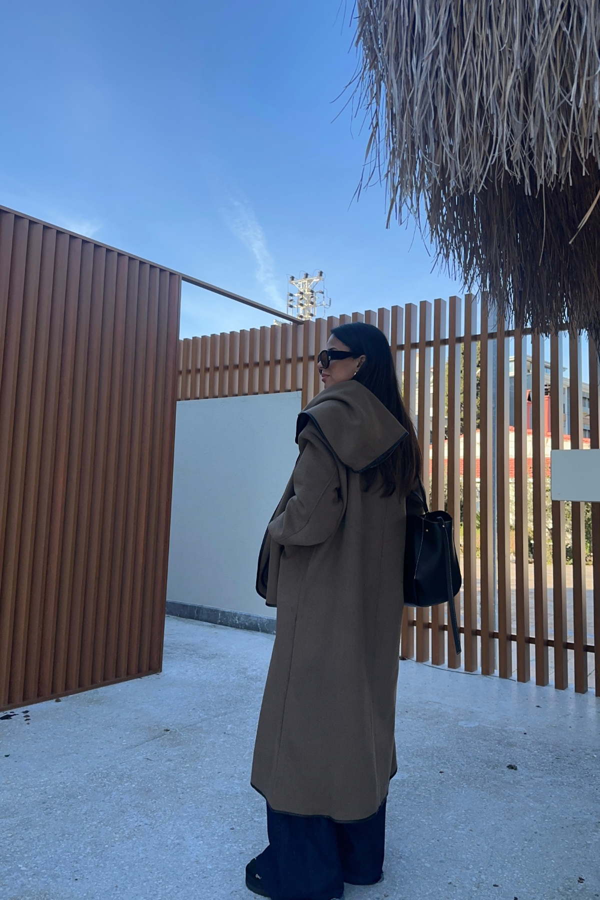 Haki Atkılı Kaşe Kaban