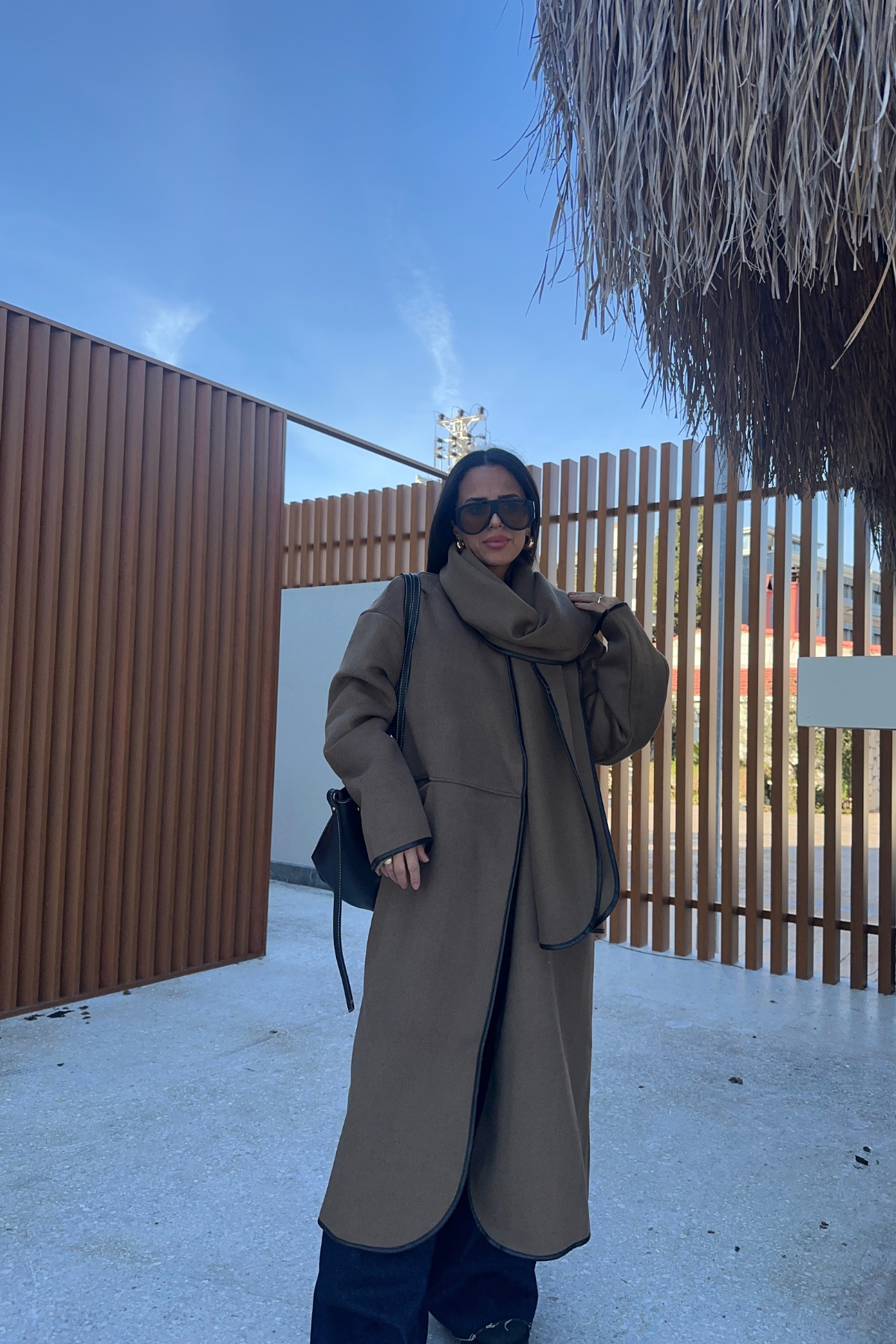 Haki Atkılı Kaşe Kaban