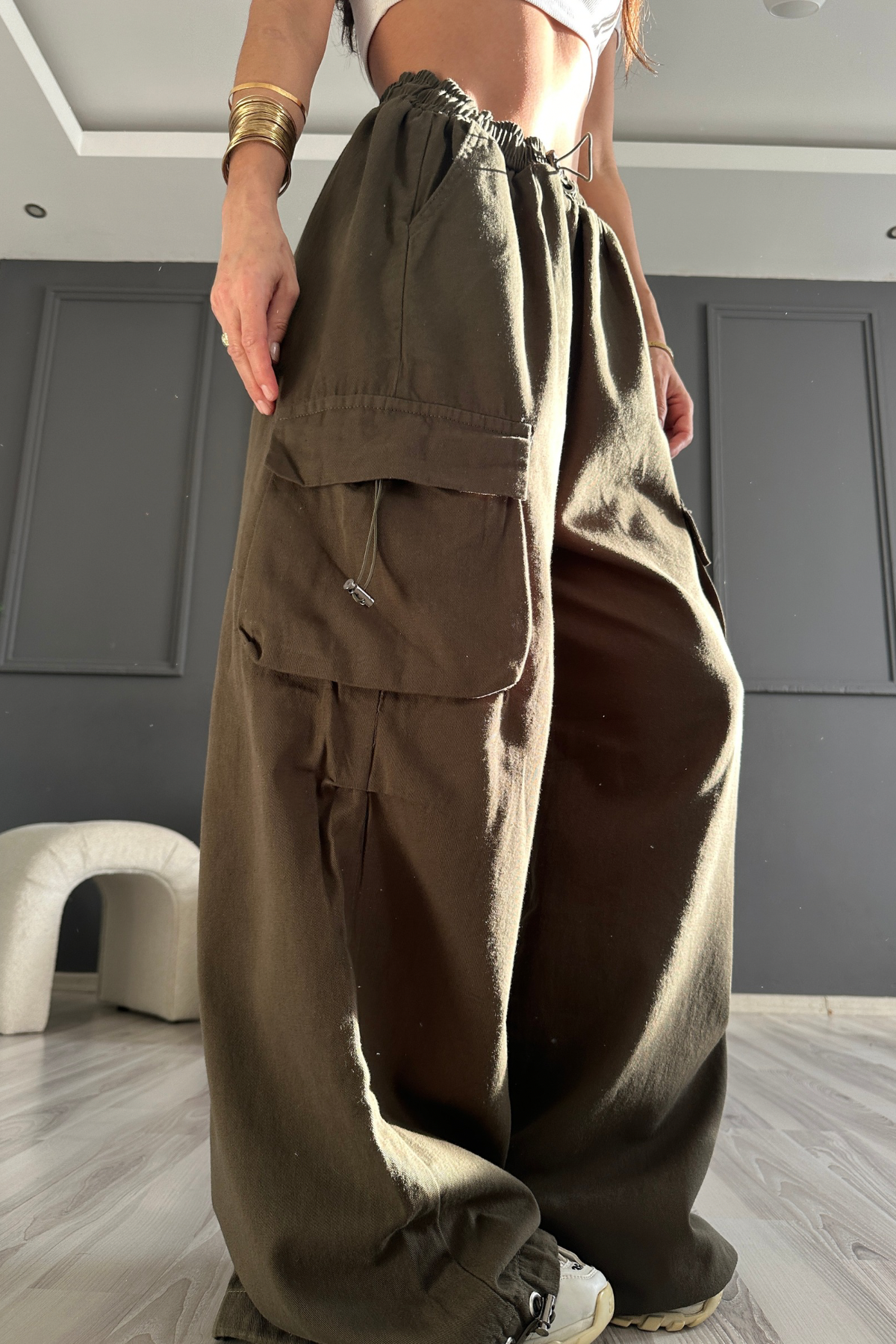 Haki Kargo Cepli Pantolon