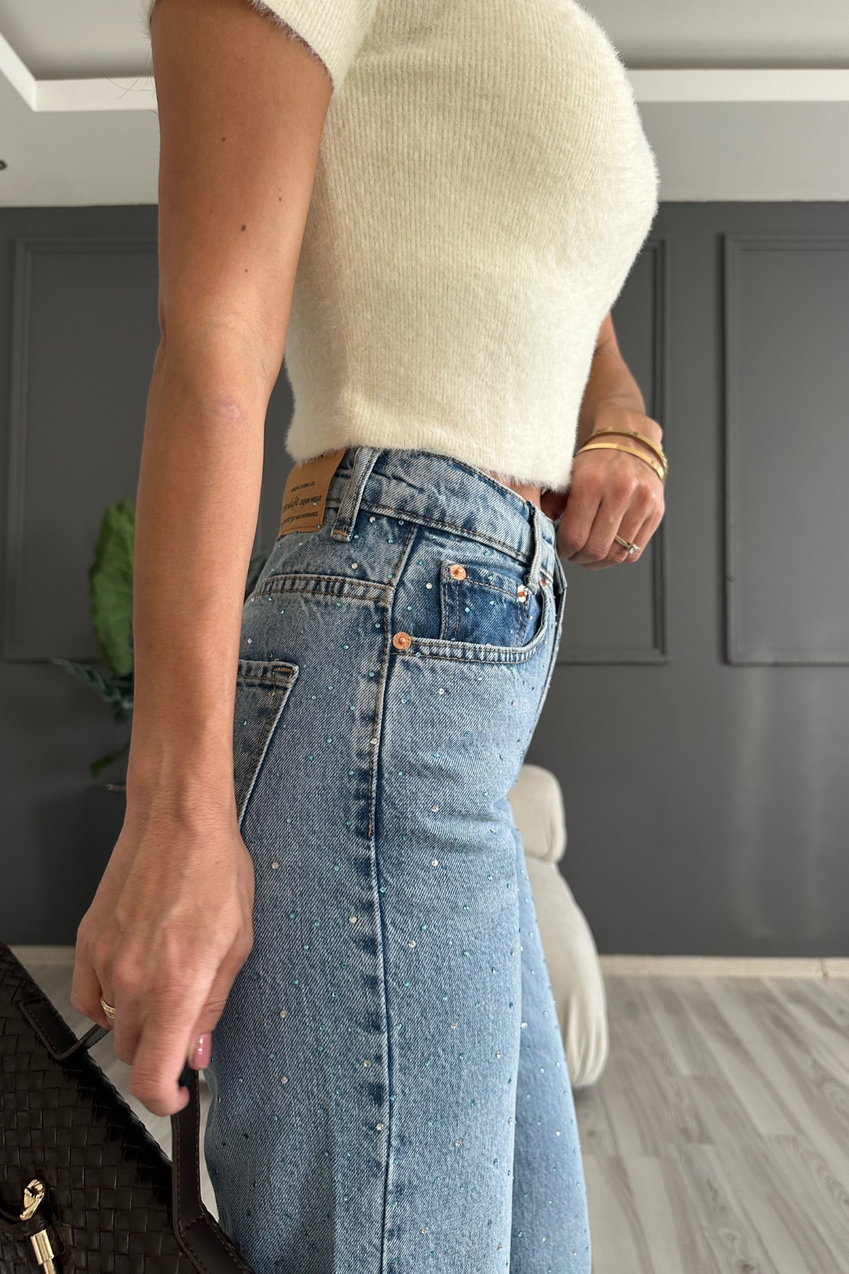 Işıltılı Straight Denim