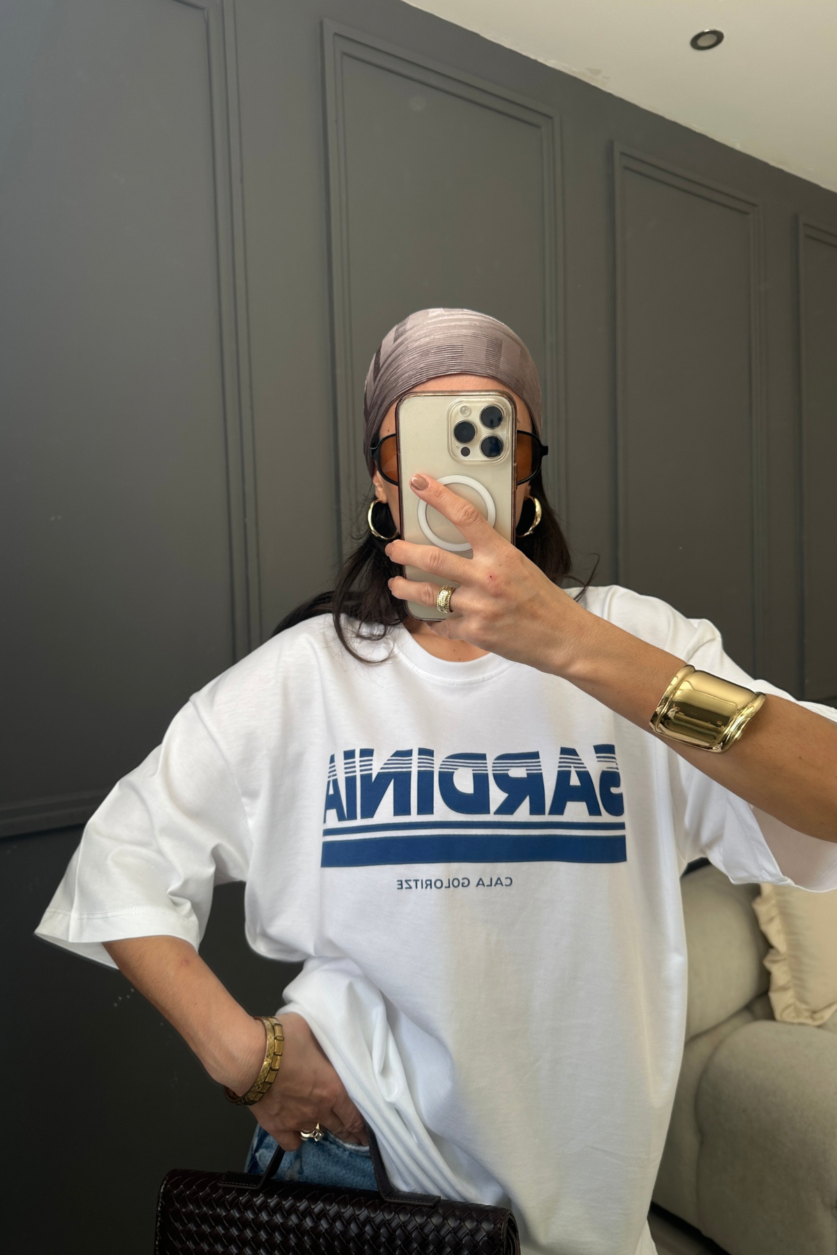 Mavi Detay Sandra Beyaz Tshirt