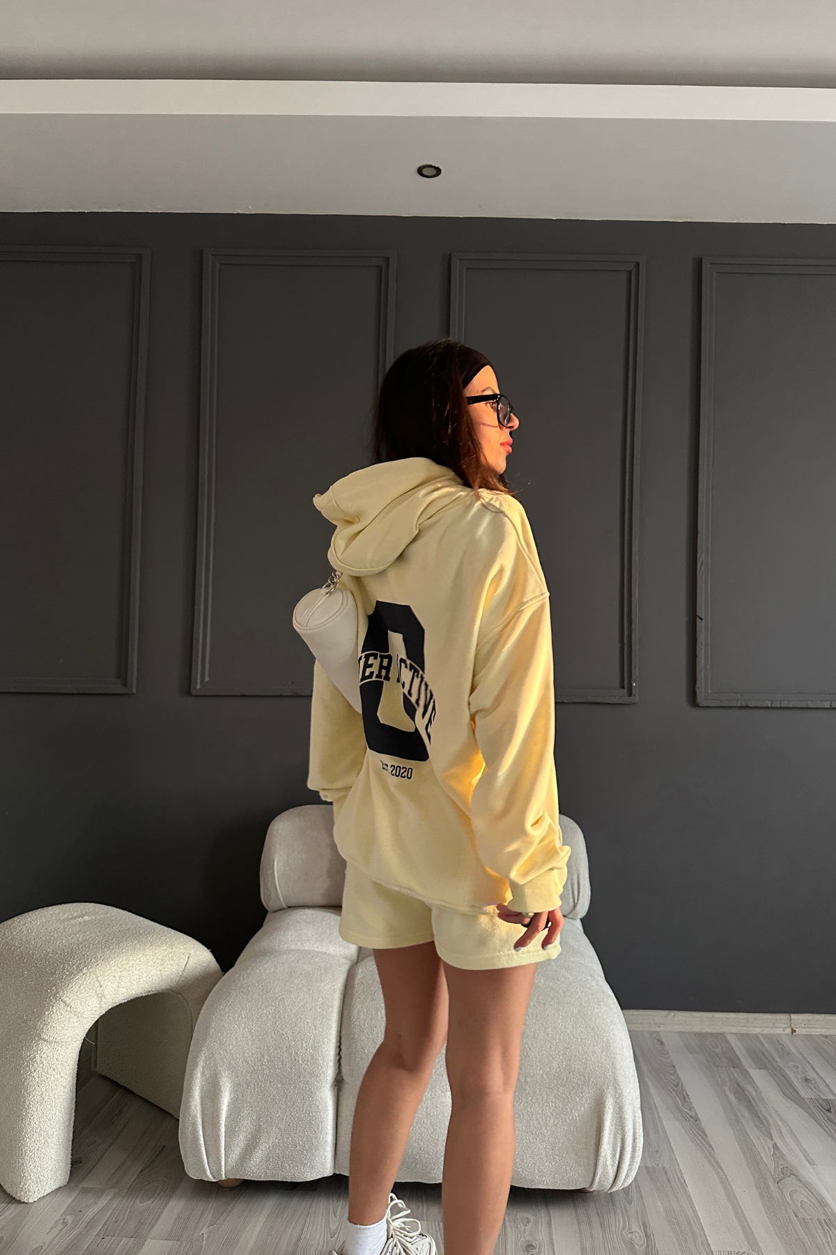 Sarı Şort Sweat Takım