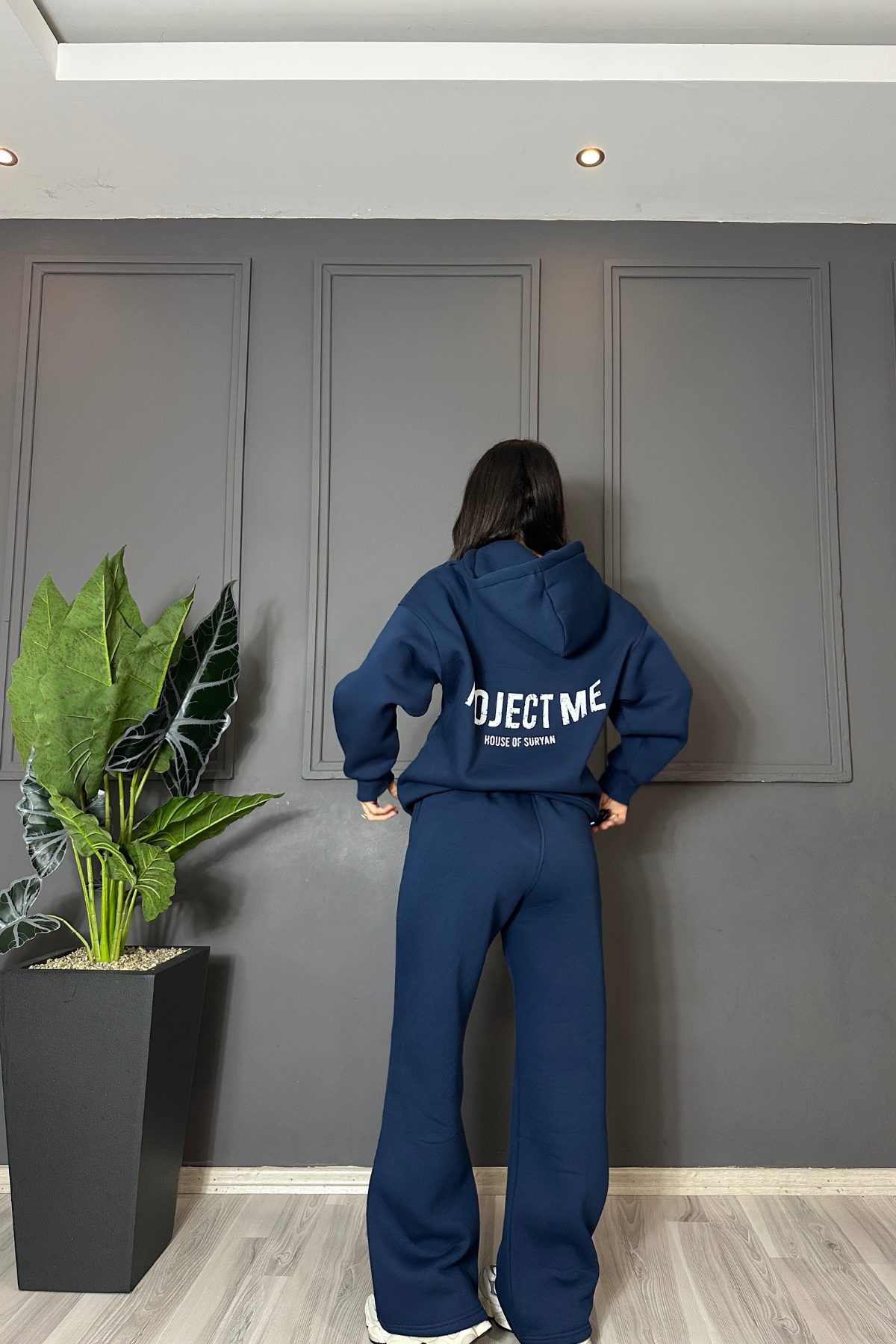 Sırt Detaylı Prct Mavi Eşofman Takım