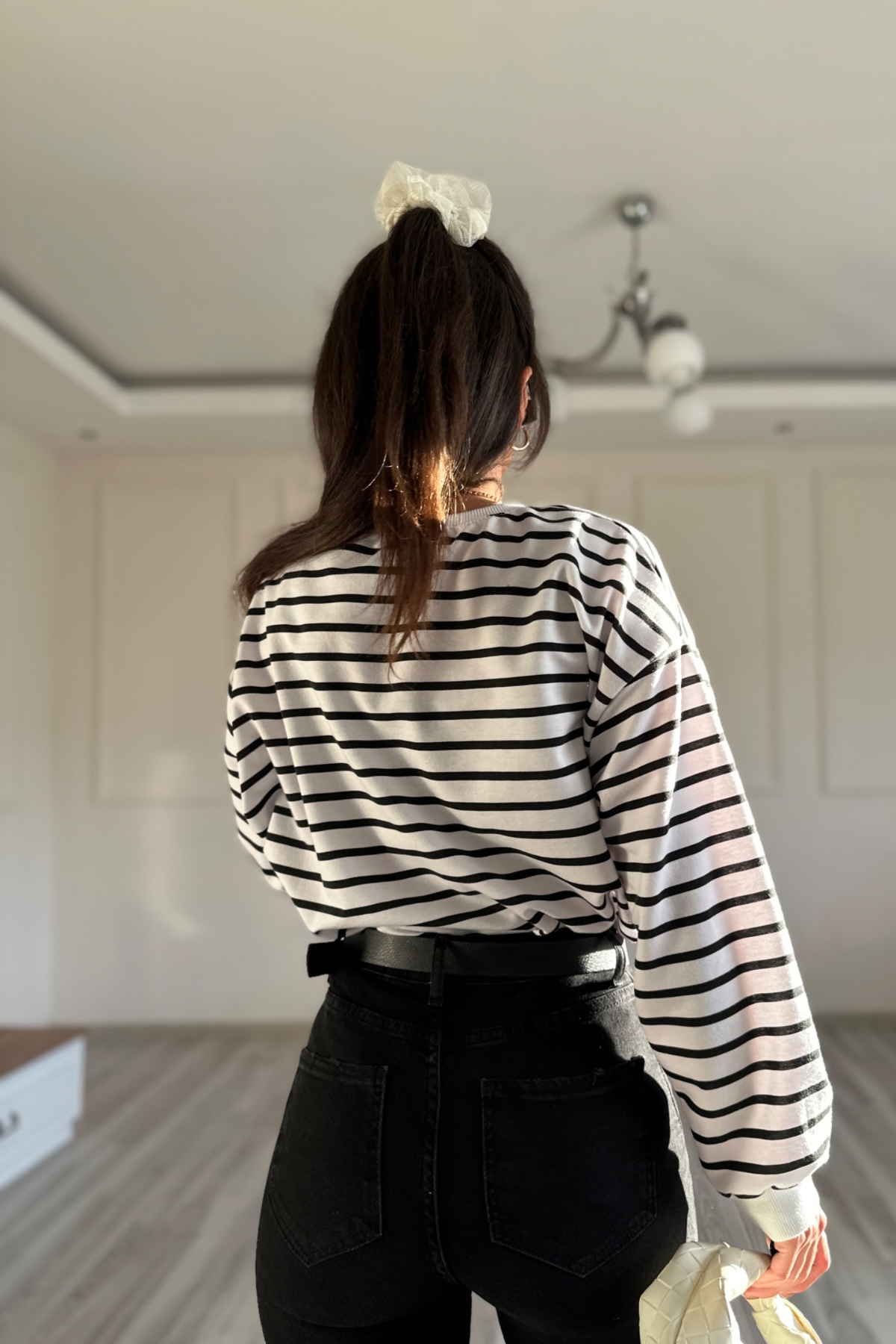 Siyah Çizgili Clnt Sweatshirt