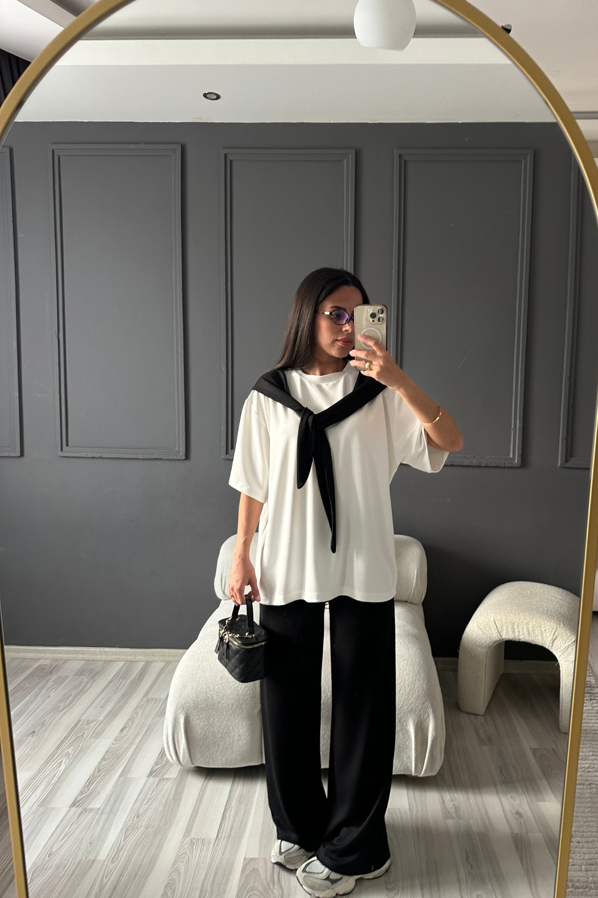 Siyah Garnili Modal Kumaş Takım
