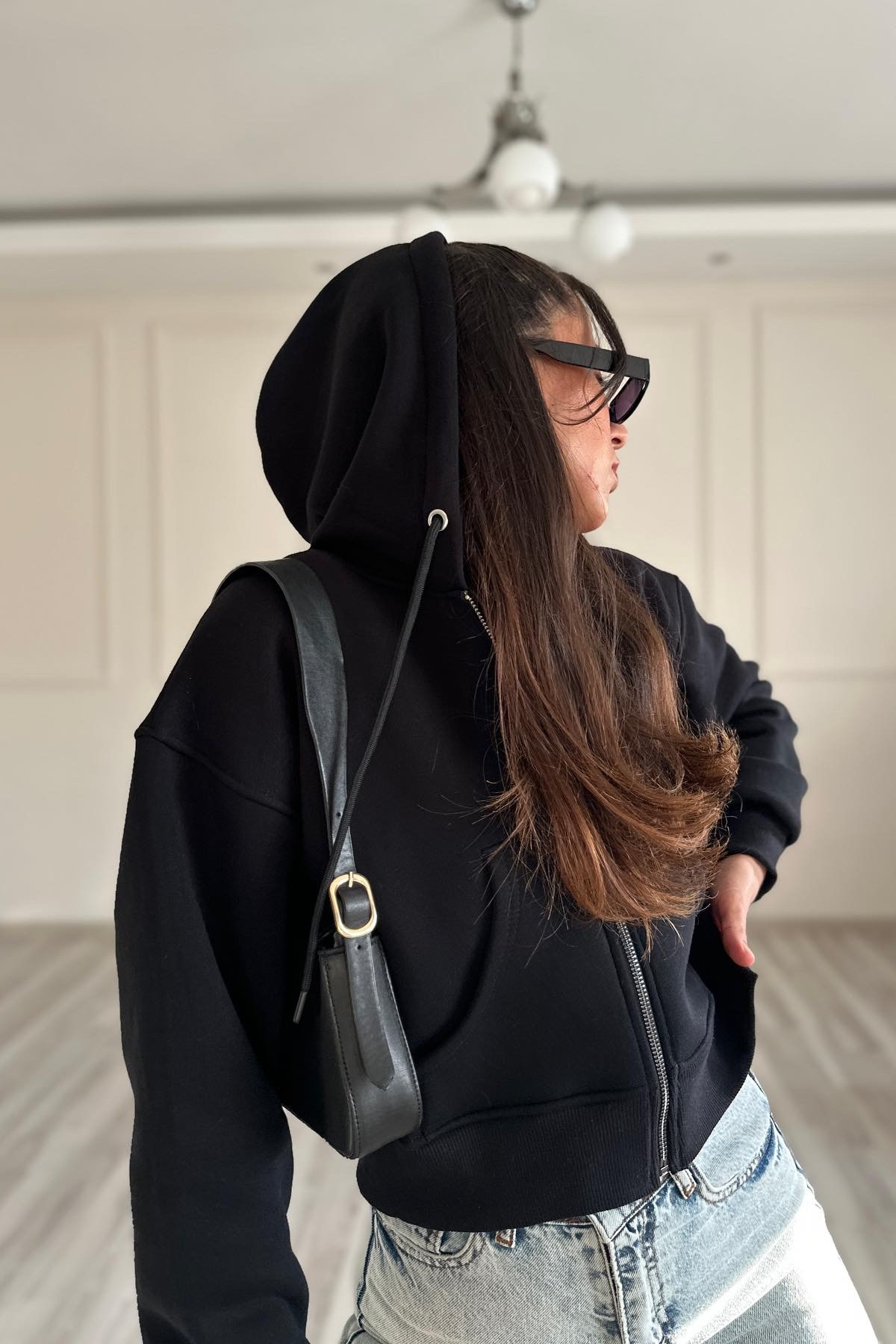 Siyah Kapişonlu Style Of Sweatshirt