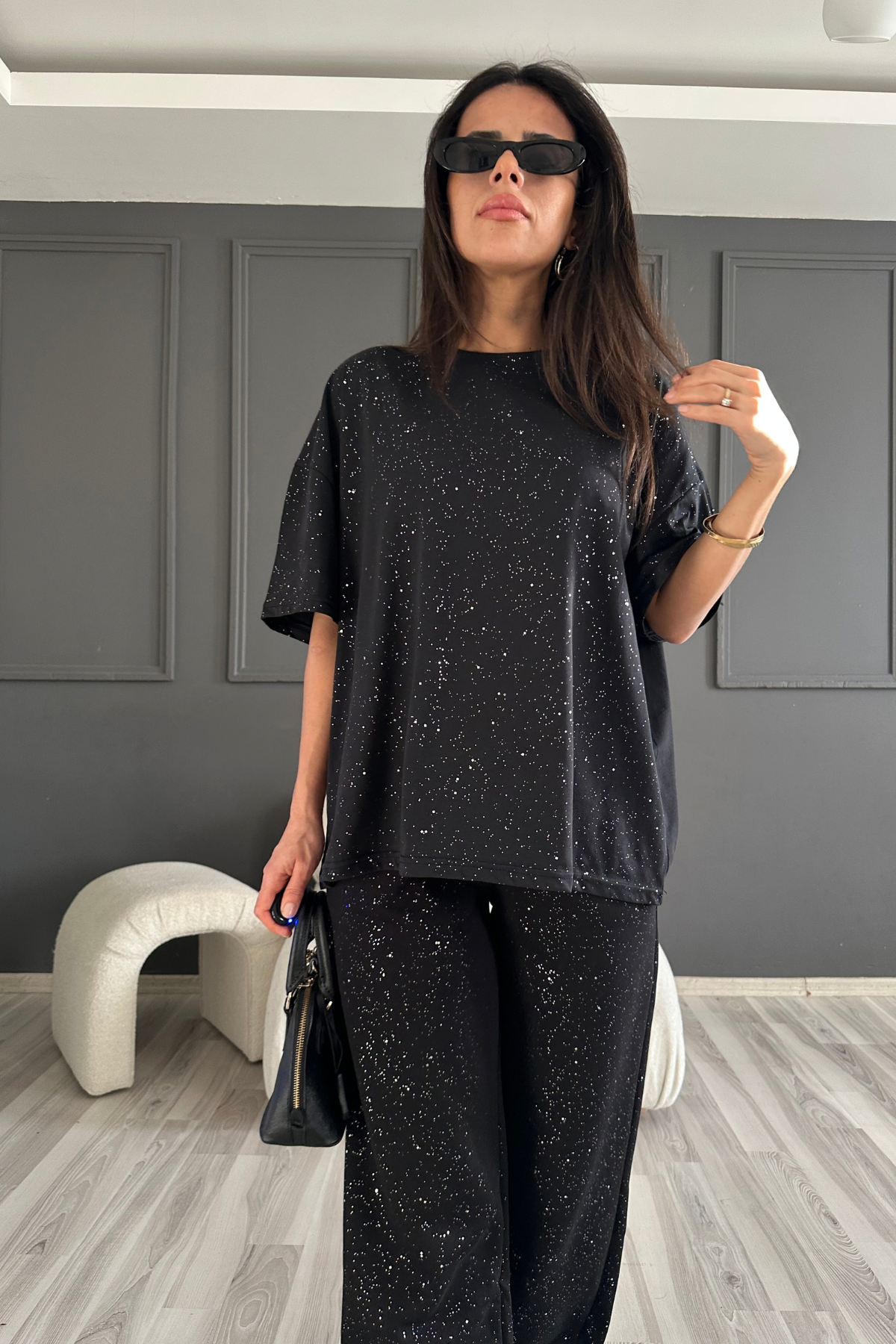 Siyah Simli Tshirt