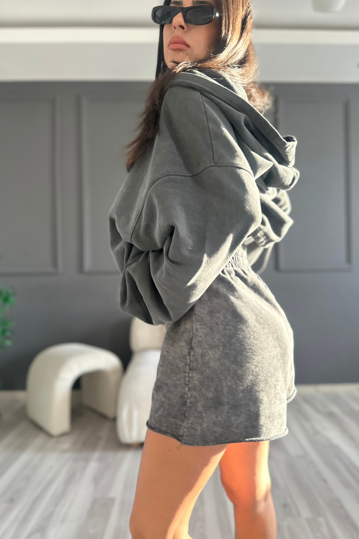 Spor Antrasit Şort