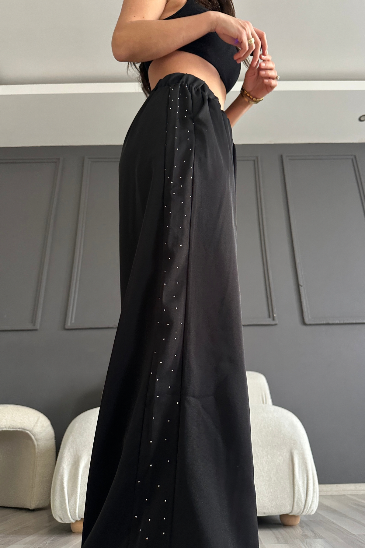 Yan Taşlı Fashion Palazzo