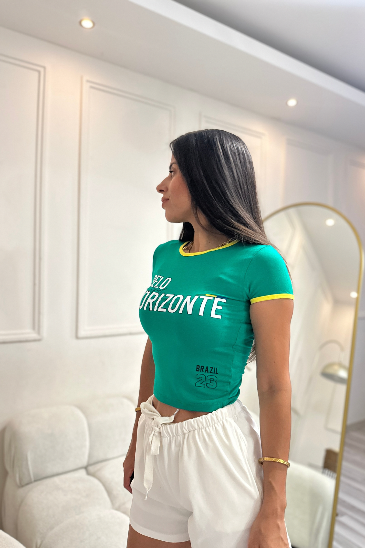 Yeşil Blo Full Esnek Crop T-shirt