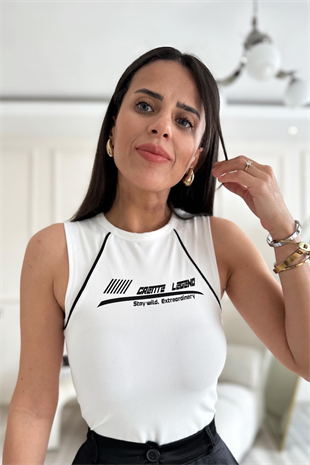 Beyaz Dalgıç Stny Wild Bodysuit