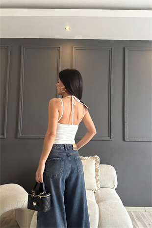 Beyaz Dantel Detay Bodysuit