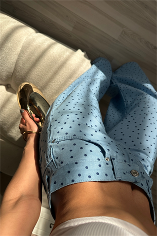 Blue Puantiye Detay Denim