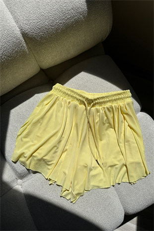 Butter Yellow İçi Şortlu Likralı Etek