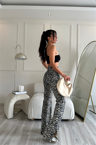 Çapraz Kemerli Leopar Yırtmaçlı Dessie Jean