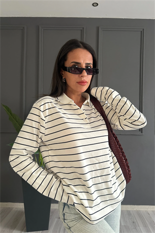 Çizgili Polo Yaka Basic