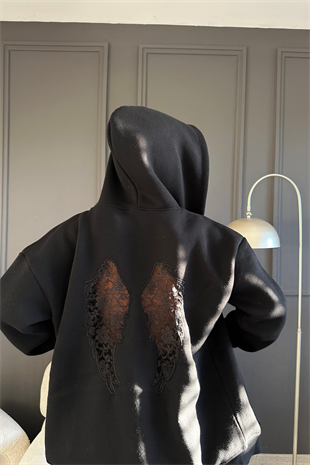 Dantel Wings Fermuarlı Sweat